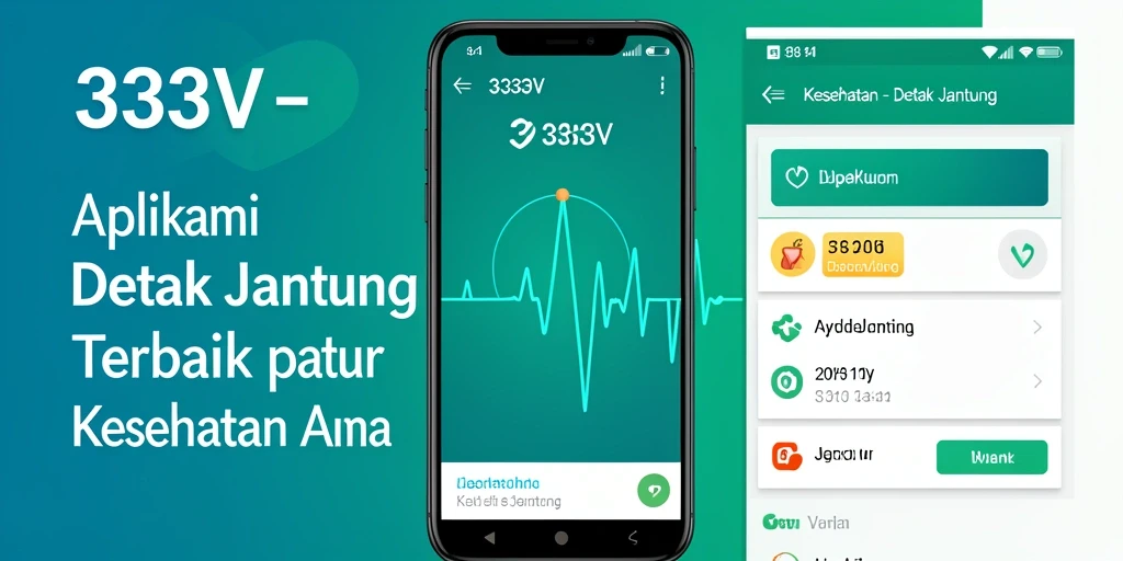 Tampilan antarmuka aplikasi 333V untuk pemantauan detak jantung.