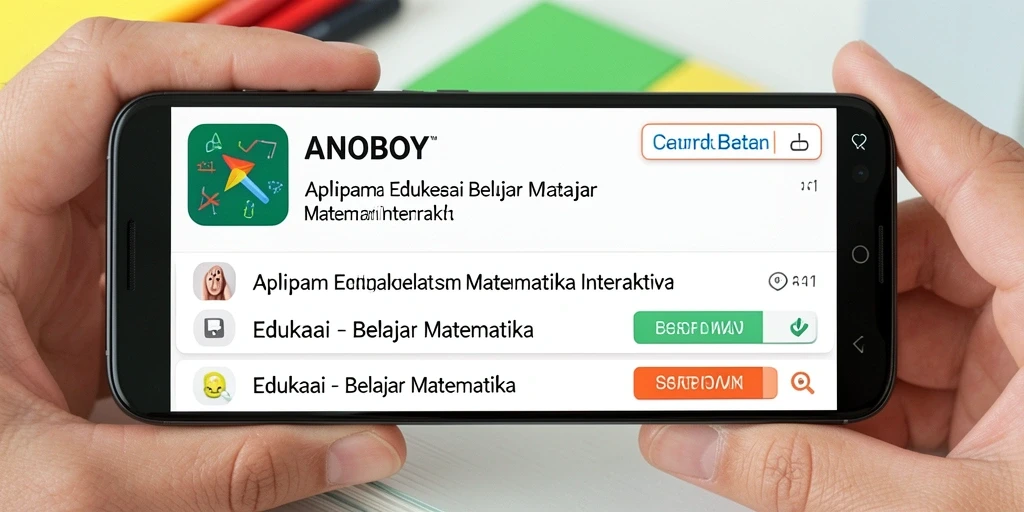 Screenshot antarmuka ANOBOY yang menampilkan fungsi belajar matematika.