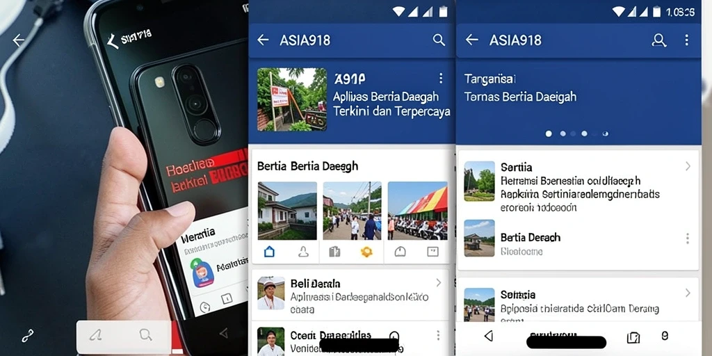 Tampilan antarmuka aplikasi berita daerah ASIA918 yang menarik dan informatif.