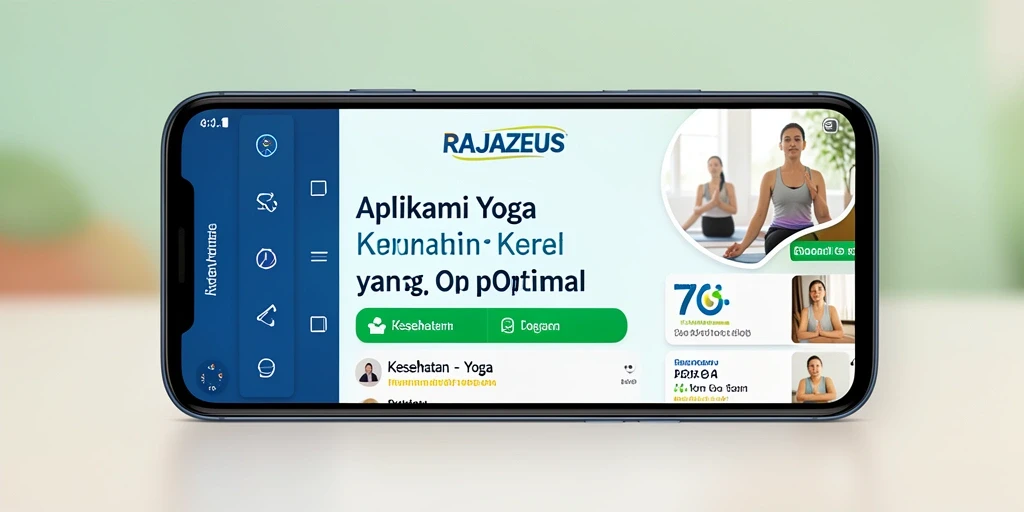 Antarmuka aplikasi RAJAZEUS yang intuitif dan ramah pengguna untuk yoga.