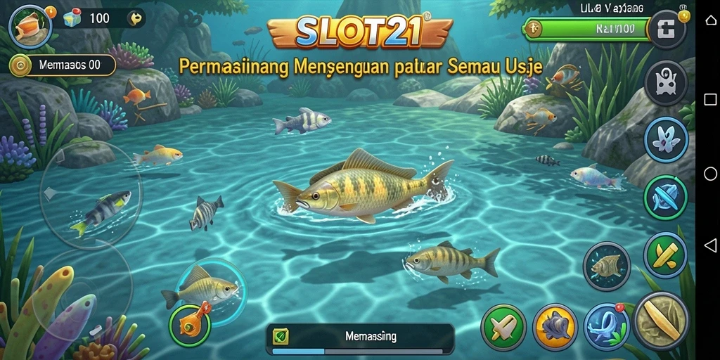 Antarmuka SLOT21 yang menarik dengan fungsi memancing yang sederhana.
