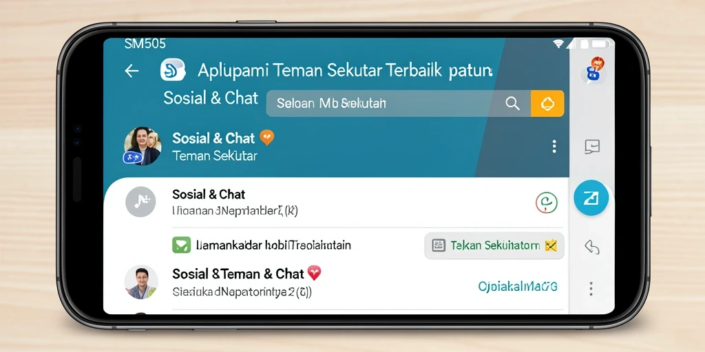 Tampilan antarmuka SM605 menampilkan fitur Teman Sekitar yang intuitif.