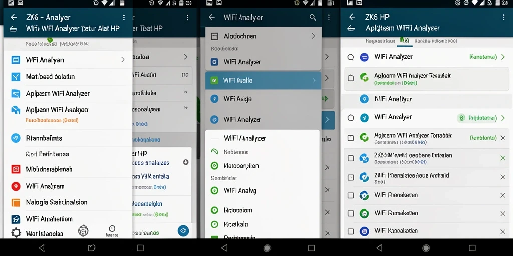 Antarmuka aplikasi ZK6 menampilkan analisis jaringan WiFi secara real-time.