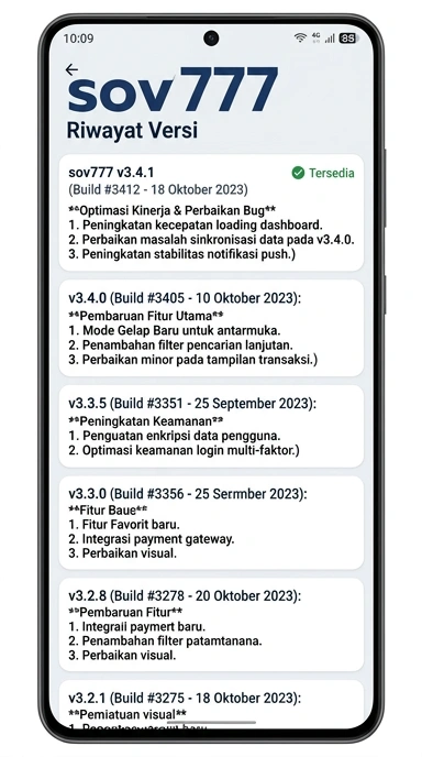 Riwayat Versi Aplikasi Sov777 untuk Pengguna Android